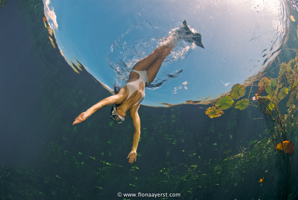 freediving effortlessly through snell's window at Marico-Oog